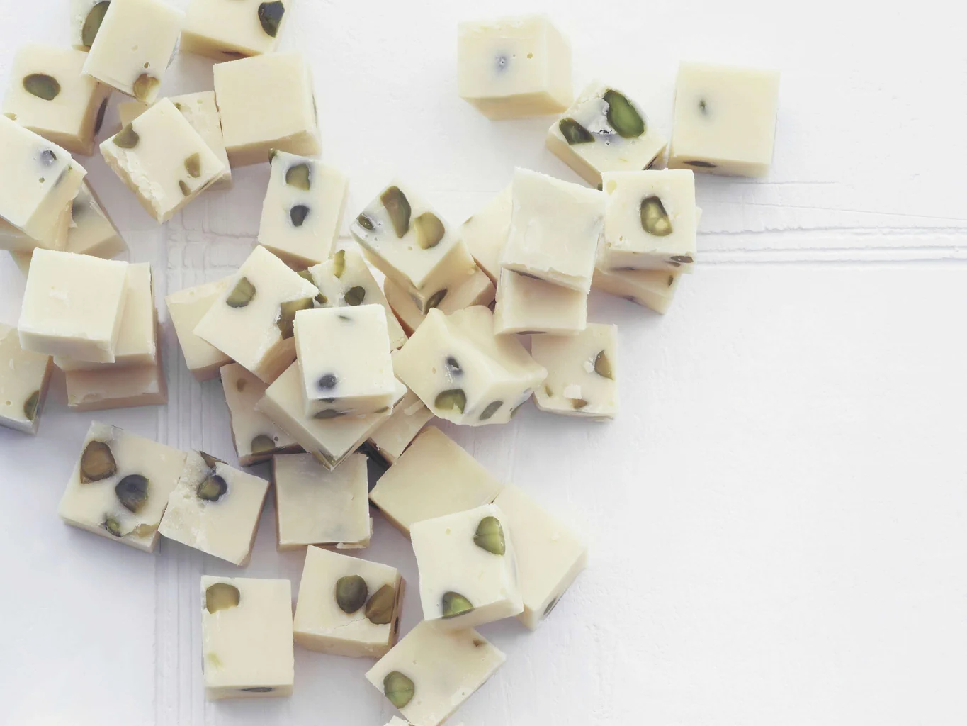 Fudge au chocolat blanc et aux pistaches