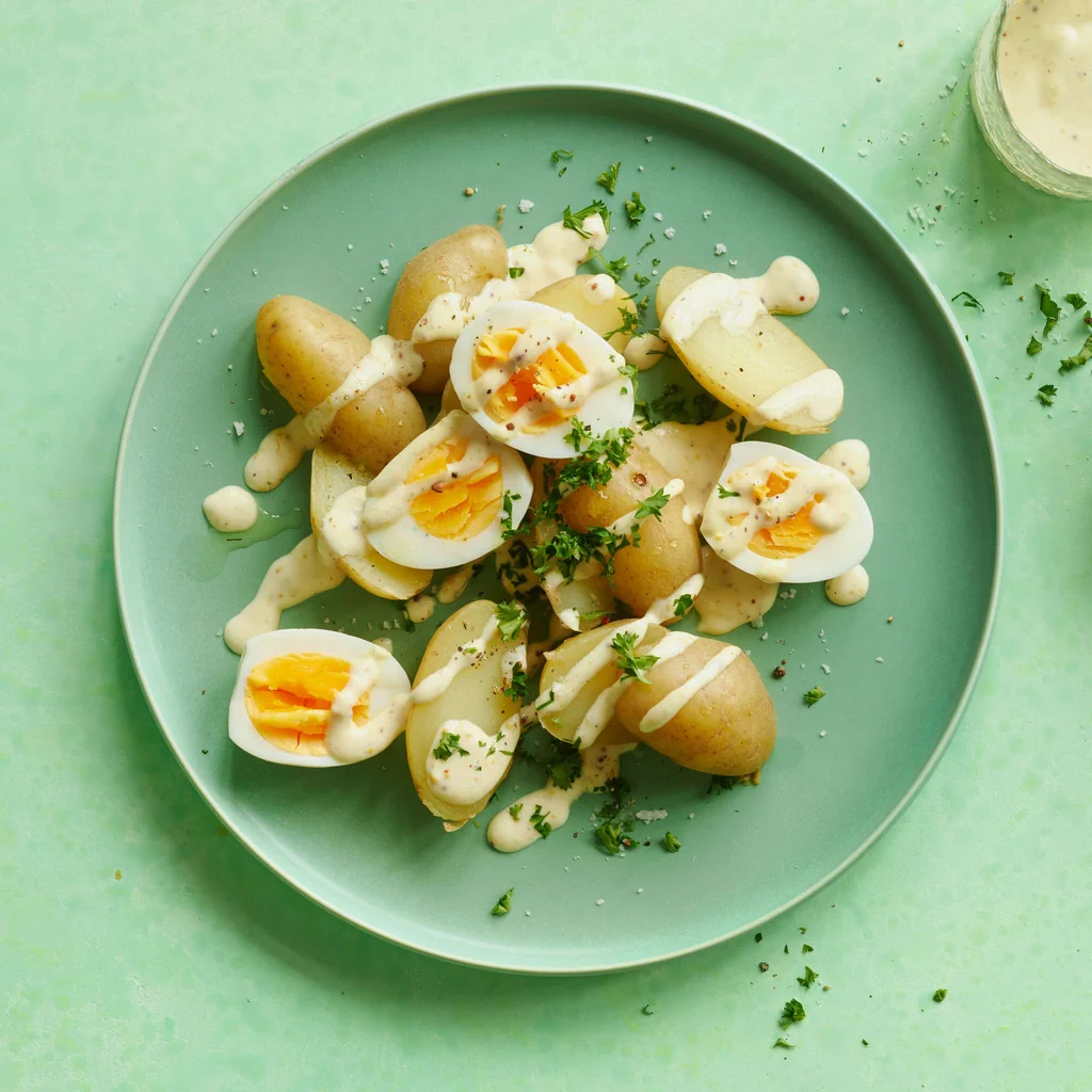 Œufs à la moutarde avec pommes de terre 