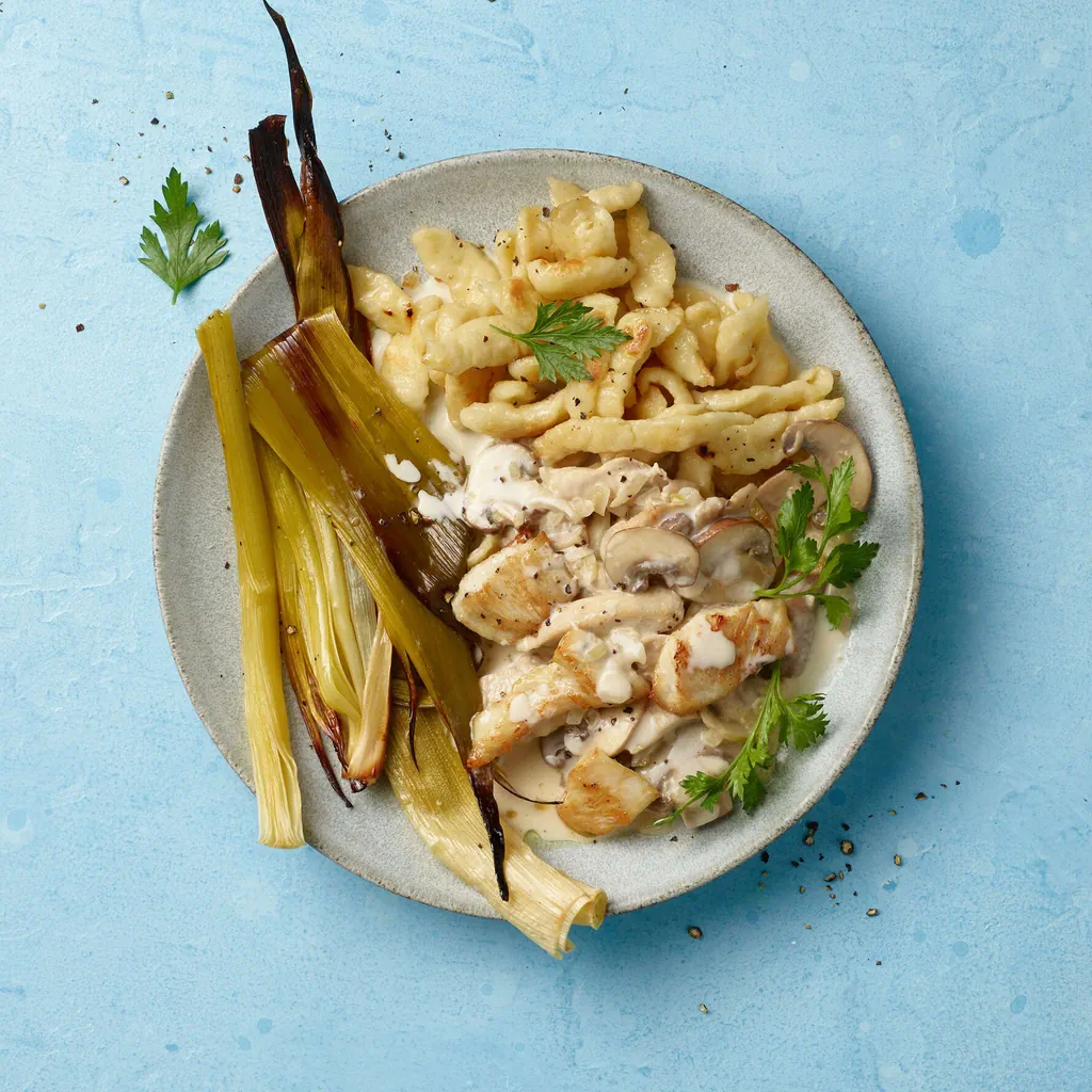 Pouletgeschnetzeltes mit Pilzrahmsauce 
