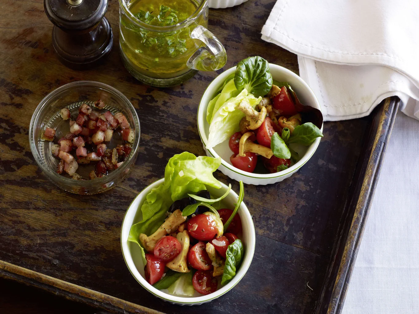 Insalata di pomodori cherry e funghi