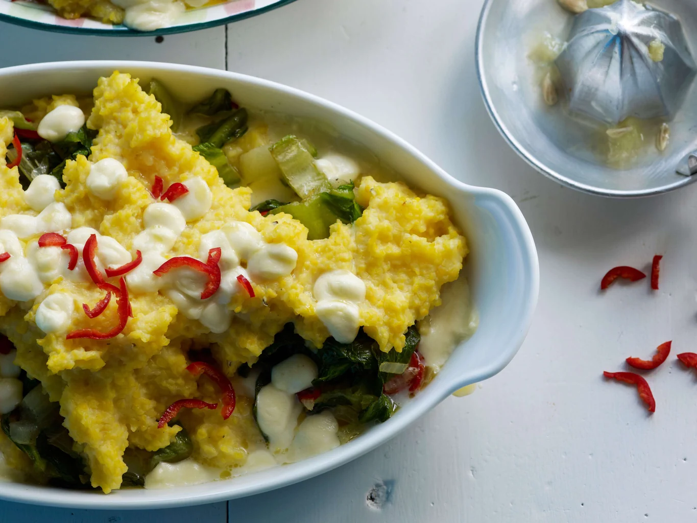 Mozzarella-Polenta-Gratin mit Lattich
