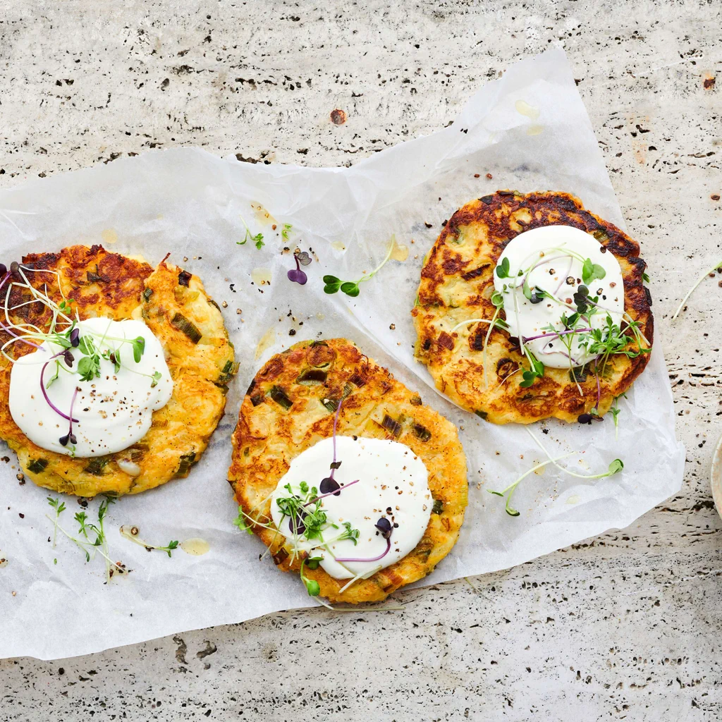 Petites galettes de pomme de terre à la choucroute