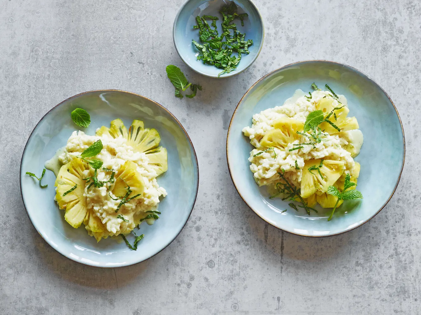 Vanillereis mit Ananas