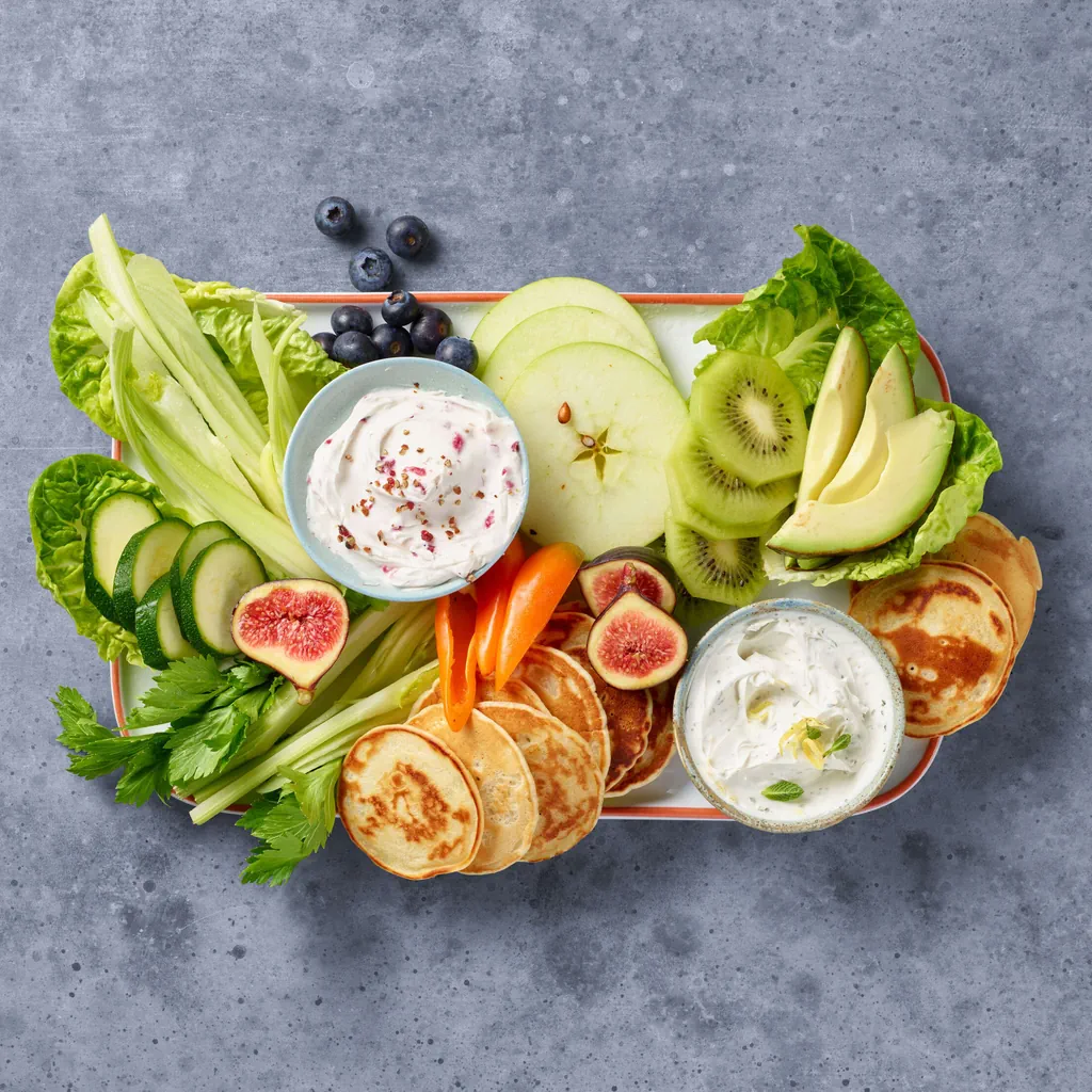 Vegane Pancakes mit Dips