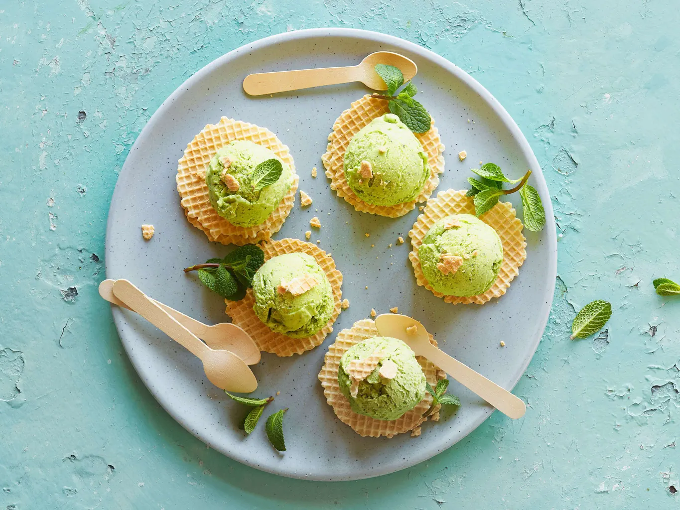 Gelato ai piselli e alla menta