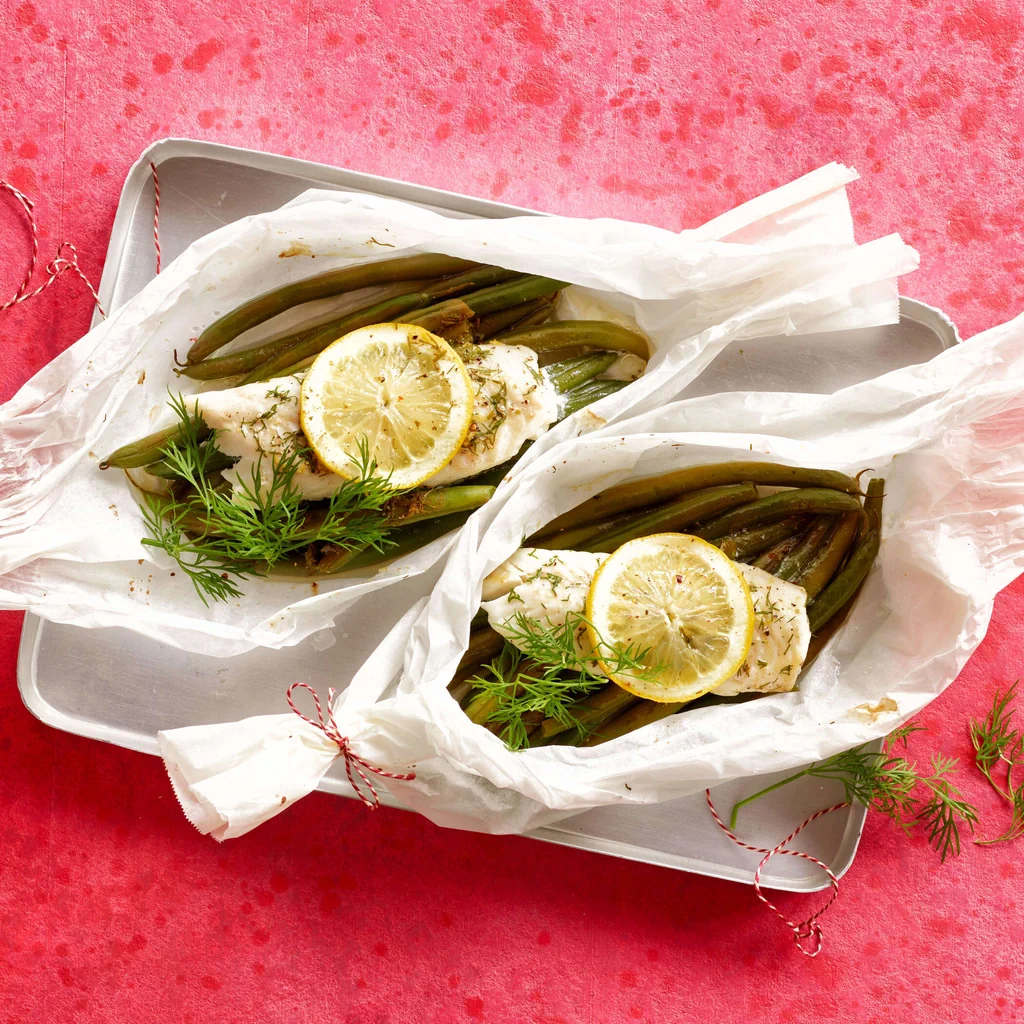Fischfilets mit Bohnen