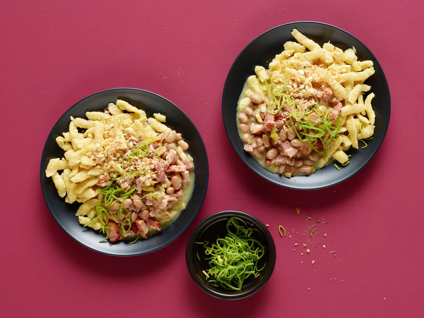 Speckbohnen mit Spätzli