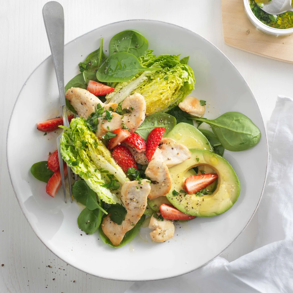 Fruchtiger Lattichsalat mit Poulet