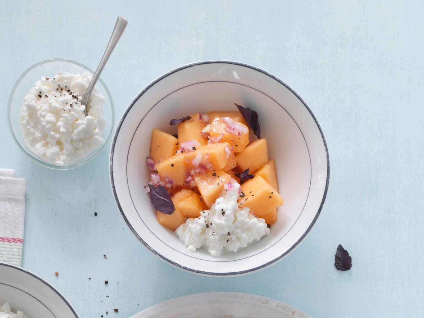 Melone speziato con cottage cheese
