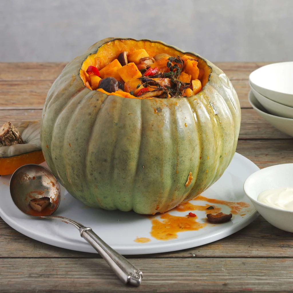 Ragù di zucca e funghi con crème fraîche fatta in casa