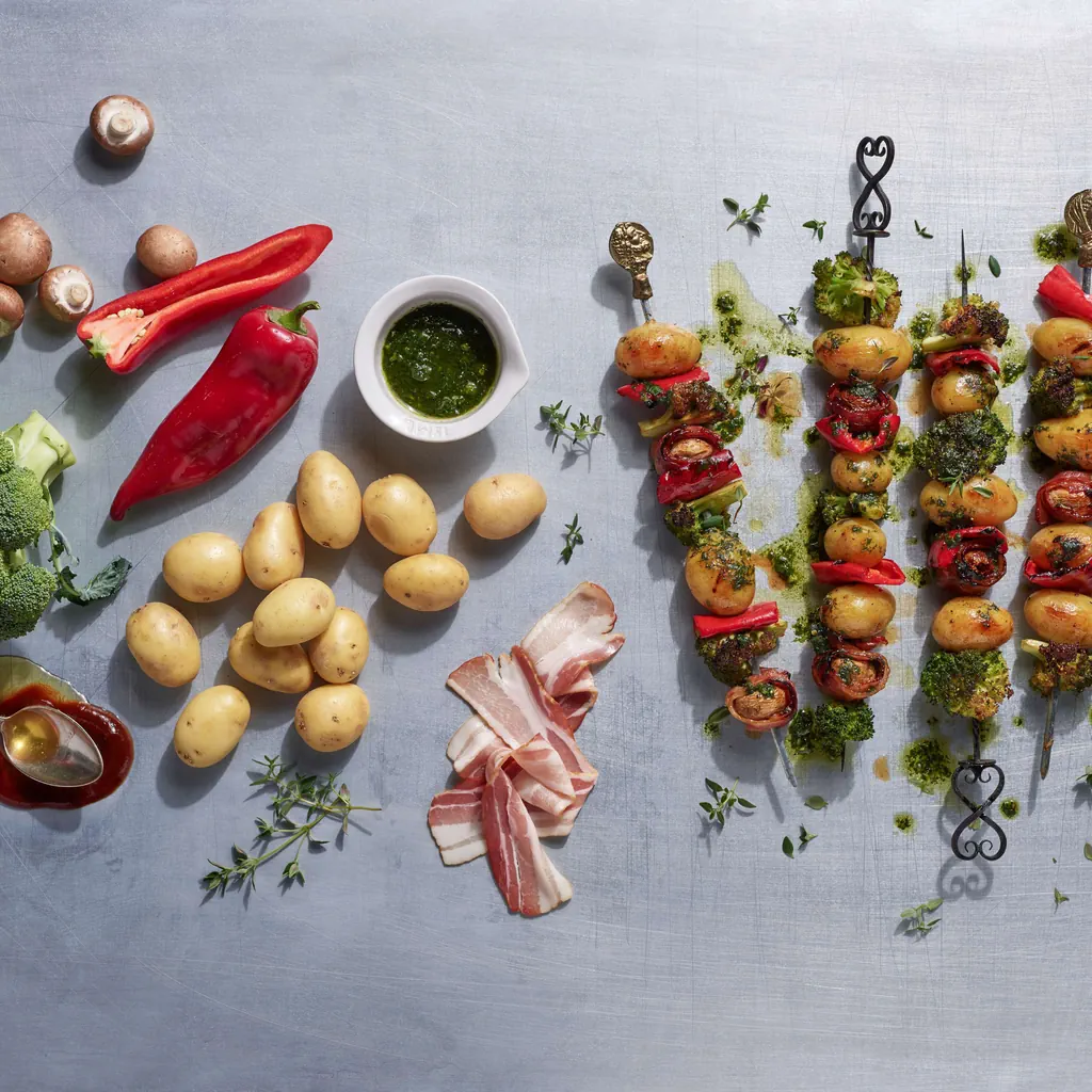 Spiedini di patate e verdure