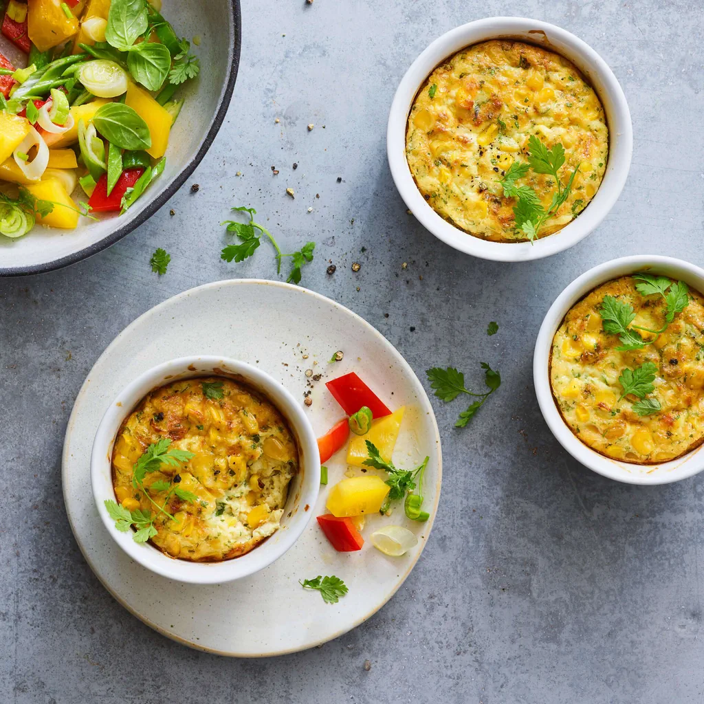 Maisgratin mit Peperonisalat