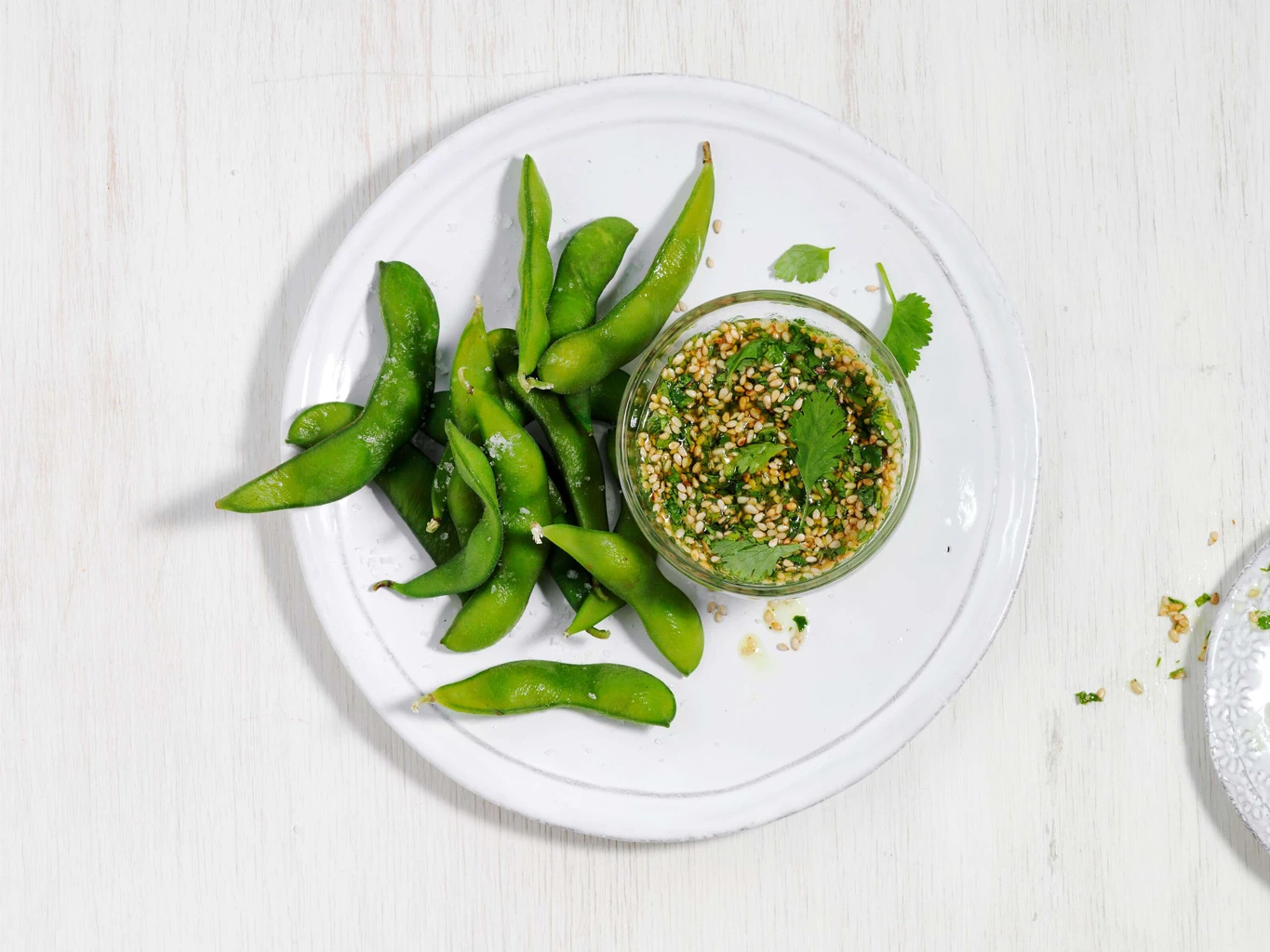 Edamame mit Wasabi-Dip