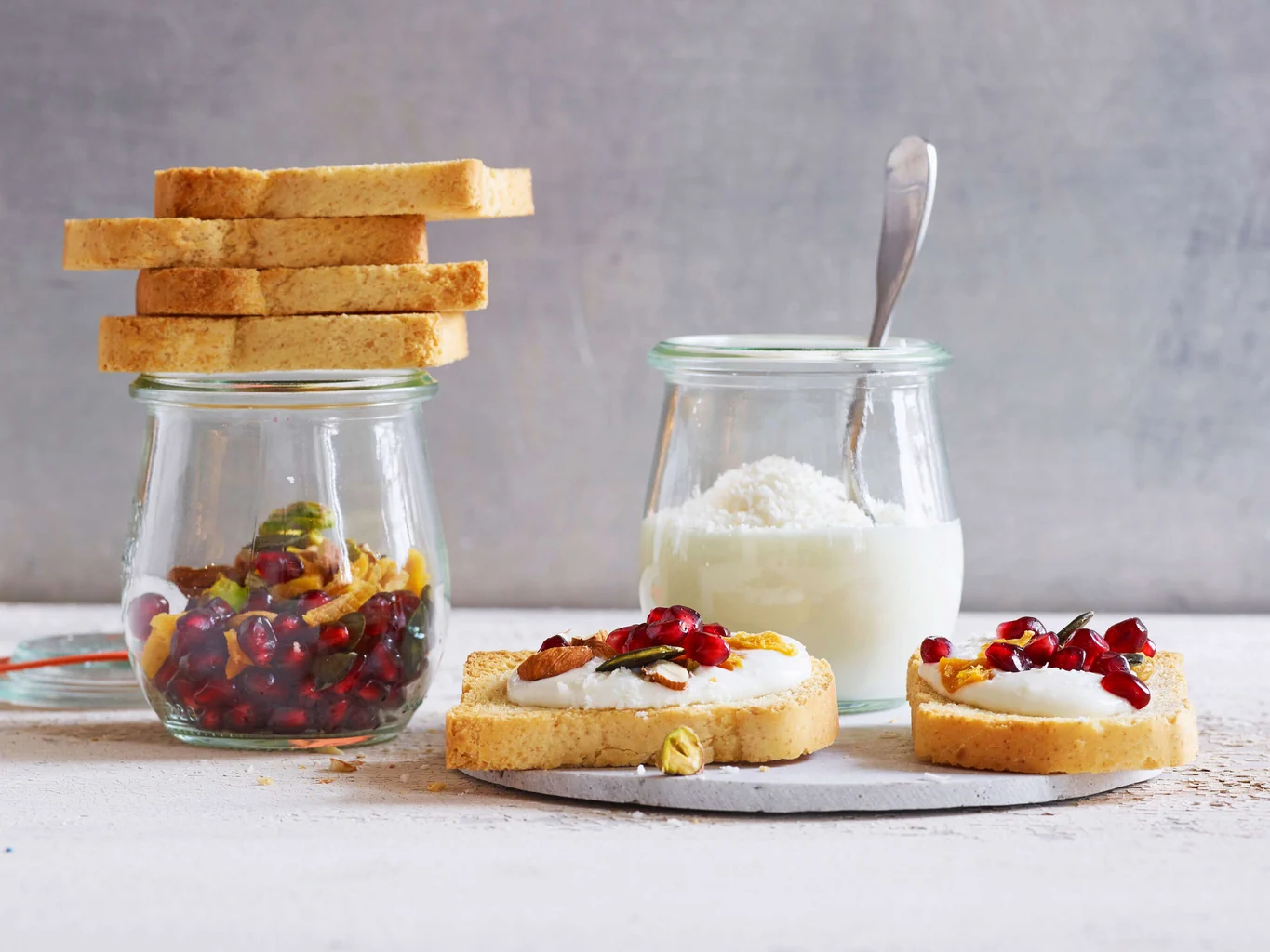 Zwieback d'épeautre au yogourt et aux fruits secs