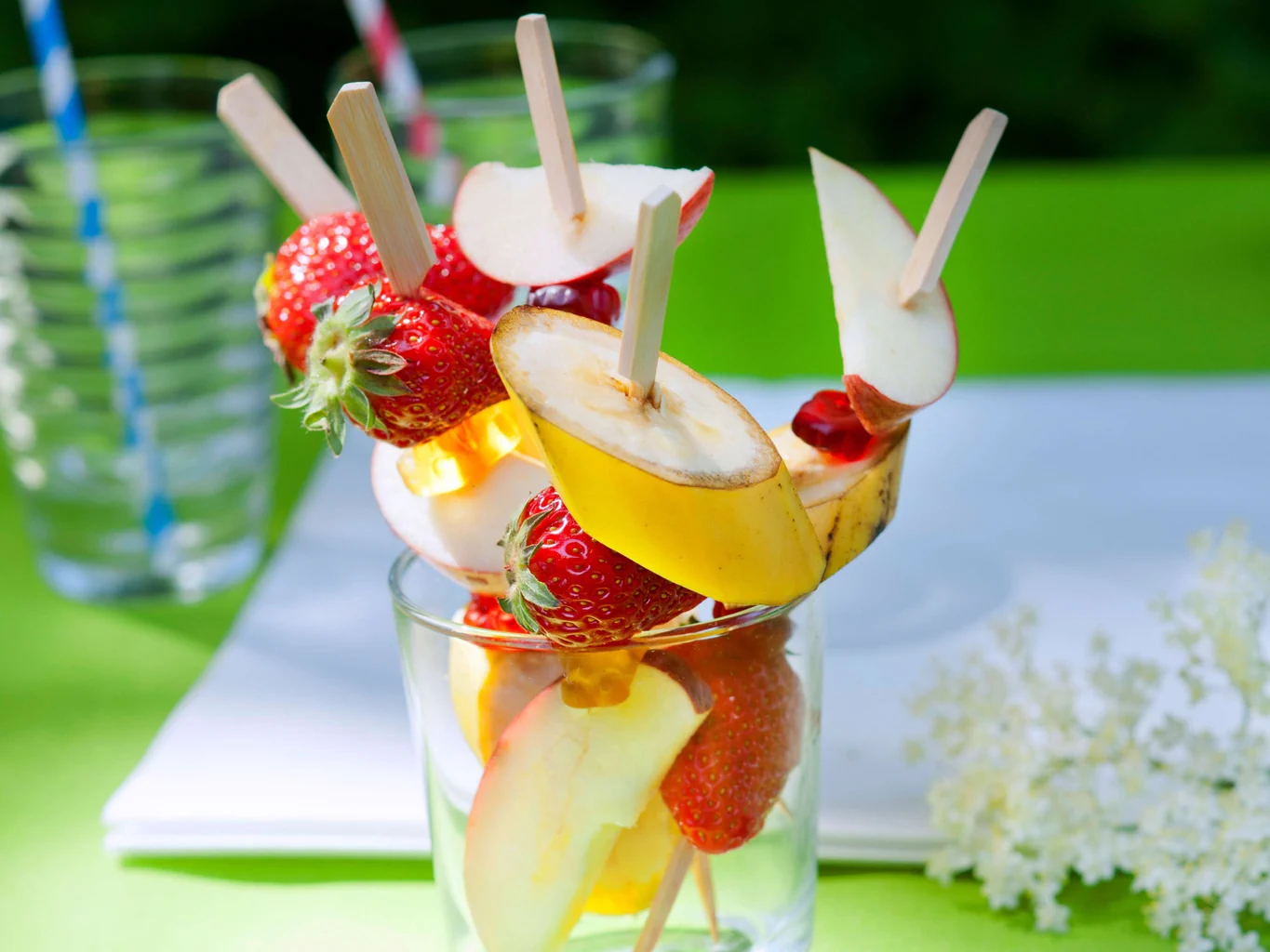 Gummibärli-Frucht-Spiesse