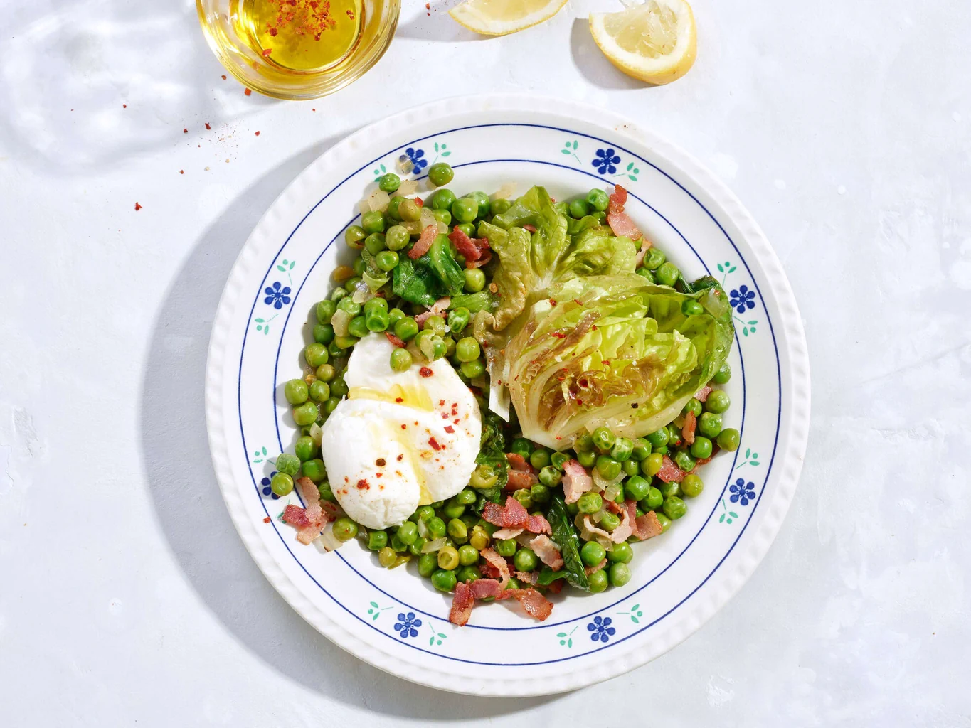 Erbsen mit Mozzarella