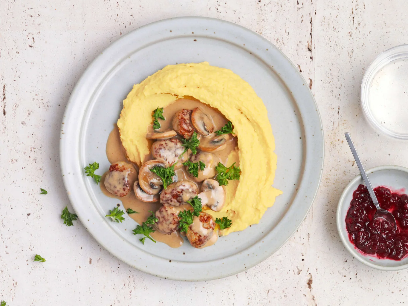 Polpette di pollo con funghi