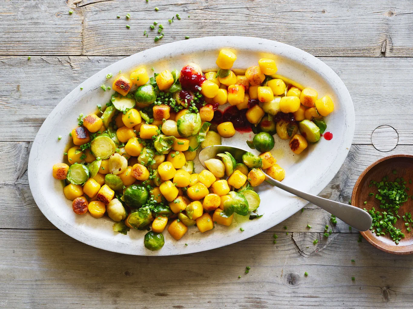 Gnocchi alla zucca con castagne e cavoletti di Bruxelles