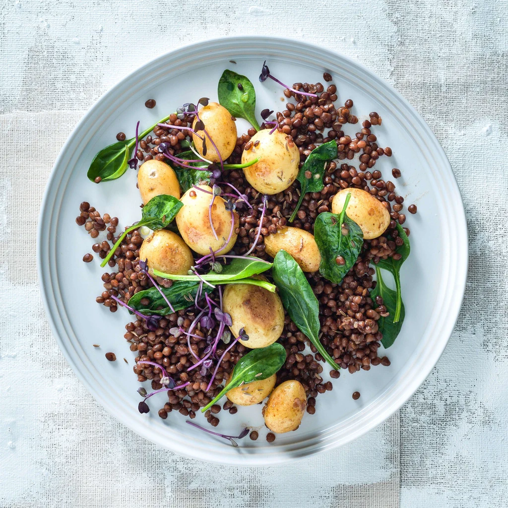 Salade de pommes de terre aux lentilles