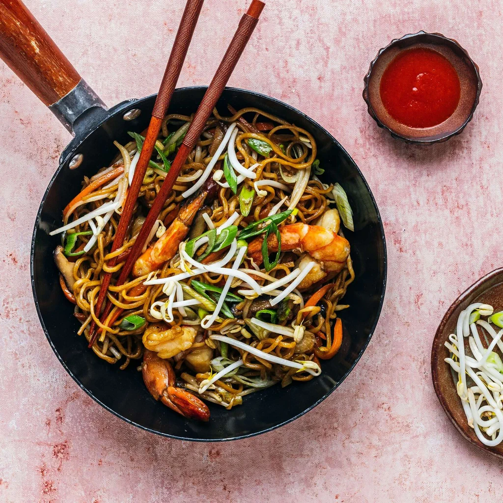 Mie noodles aux crevettes style Hong Kong 