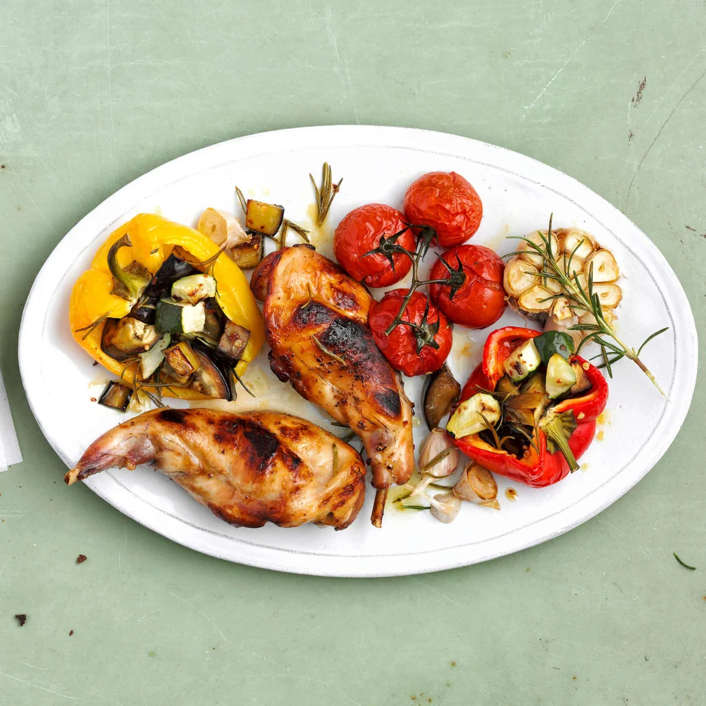 Coniglio e ratatouille al forno