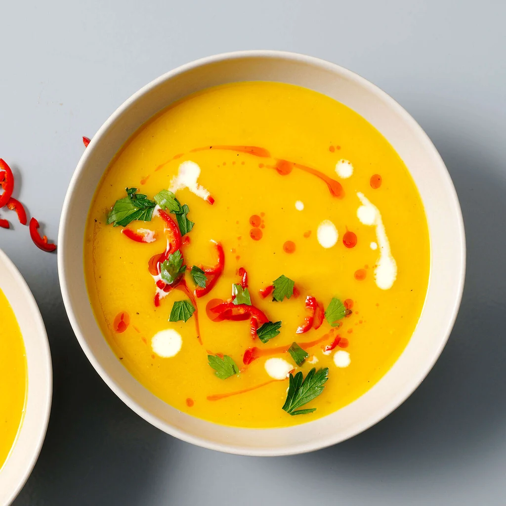 Soupe à la courge avec ras el-hanout et citron vert