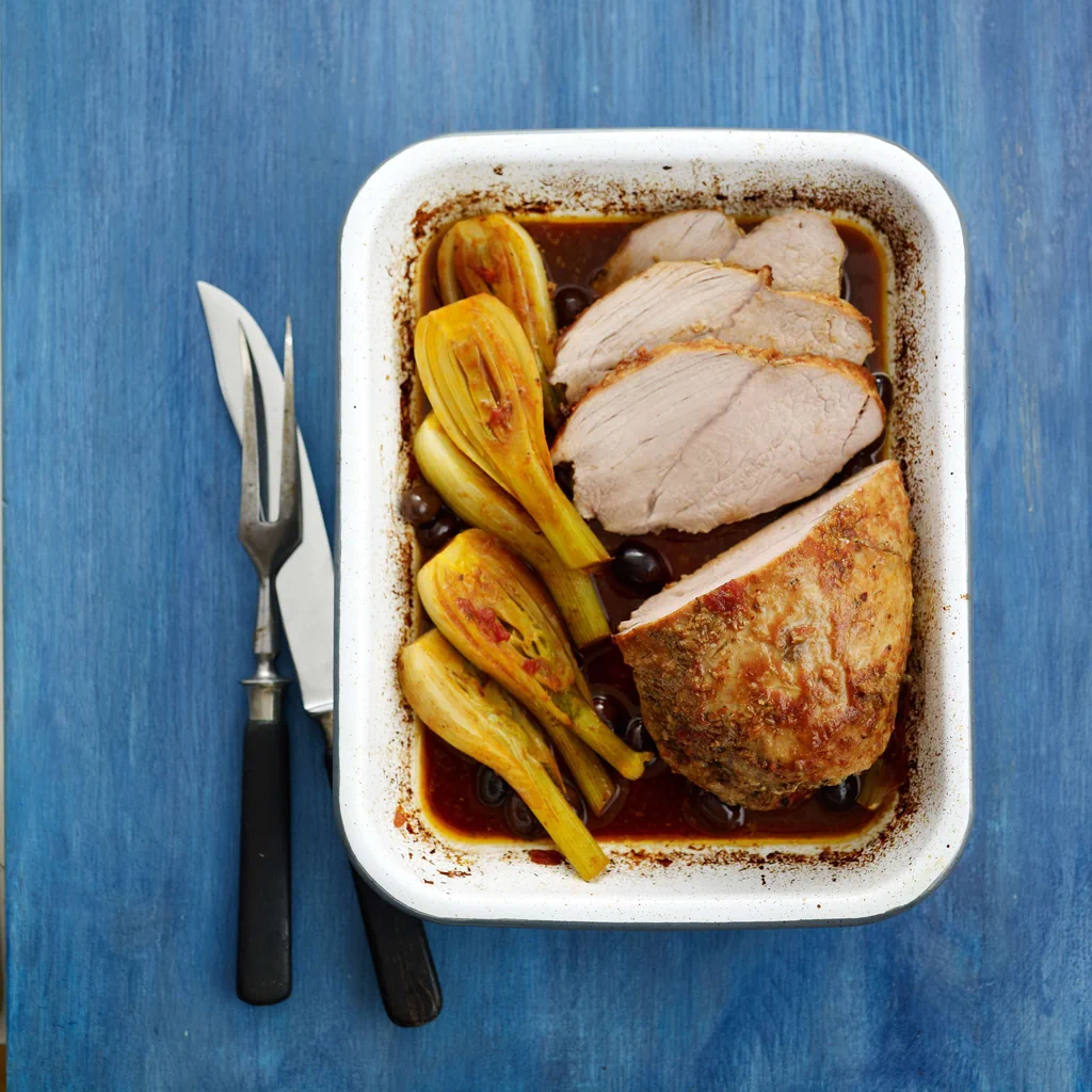 Rôti de veau avec fenouil et olives