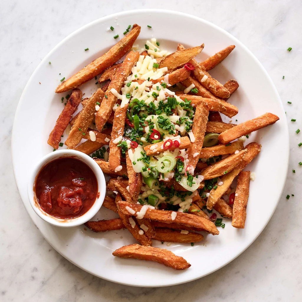 Überbackene Süsskartoffel-Frites