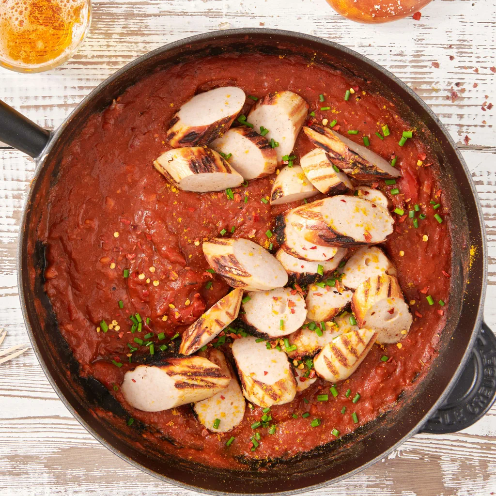 Saucisse au curry sur le gril