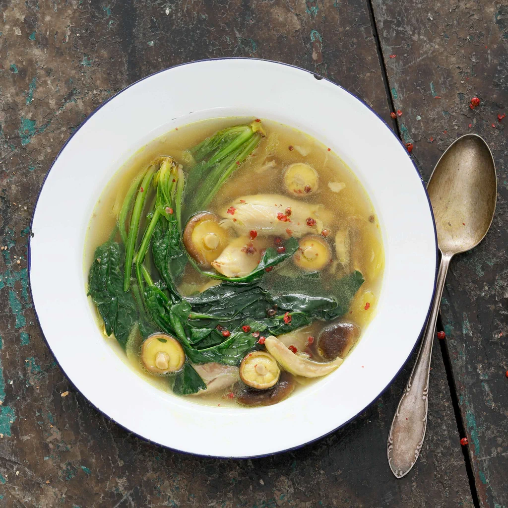 Hühnersuppe mit Spinat