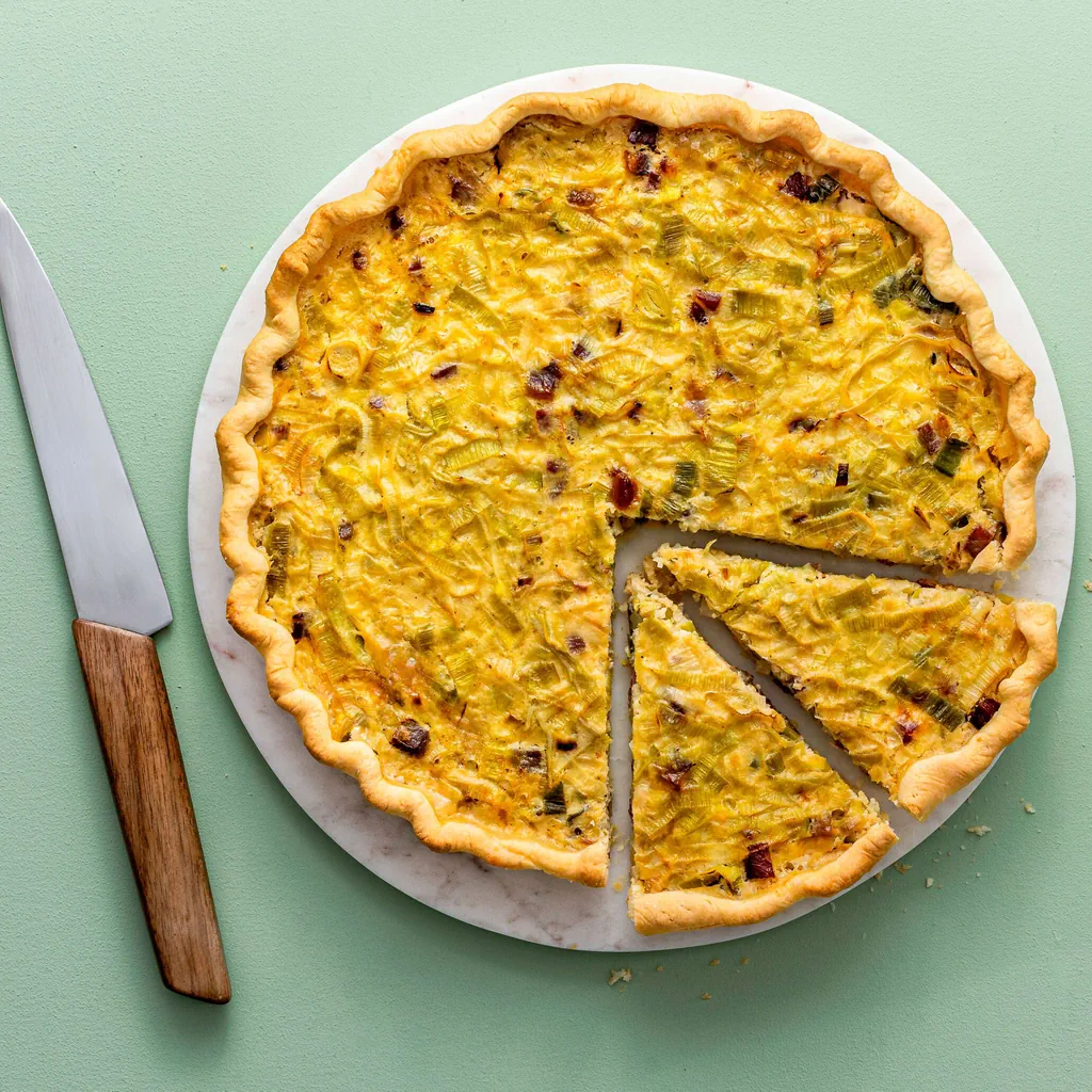 Quiche aux poireaux et aux lardons