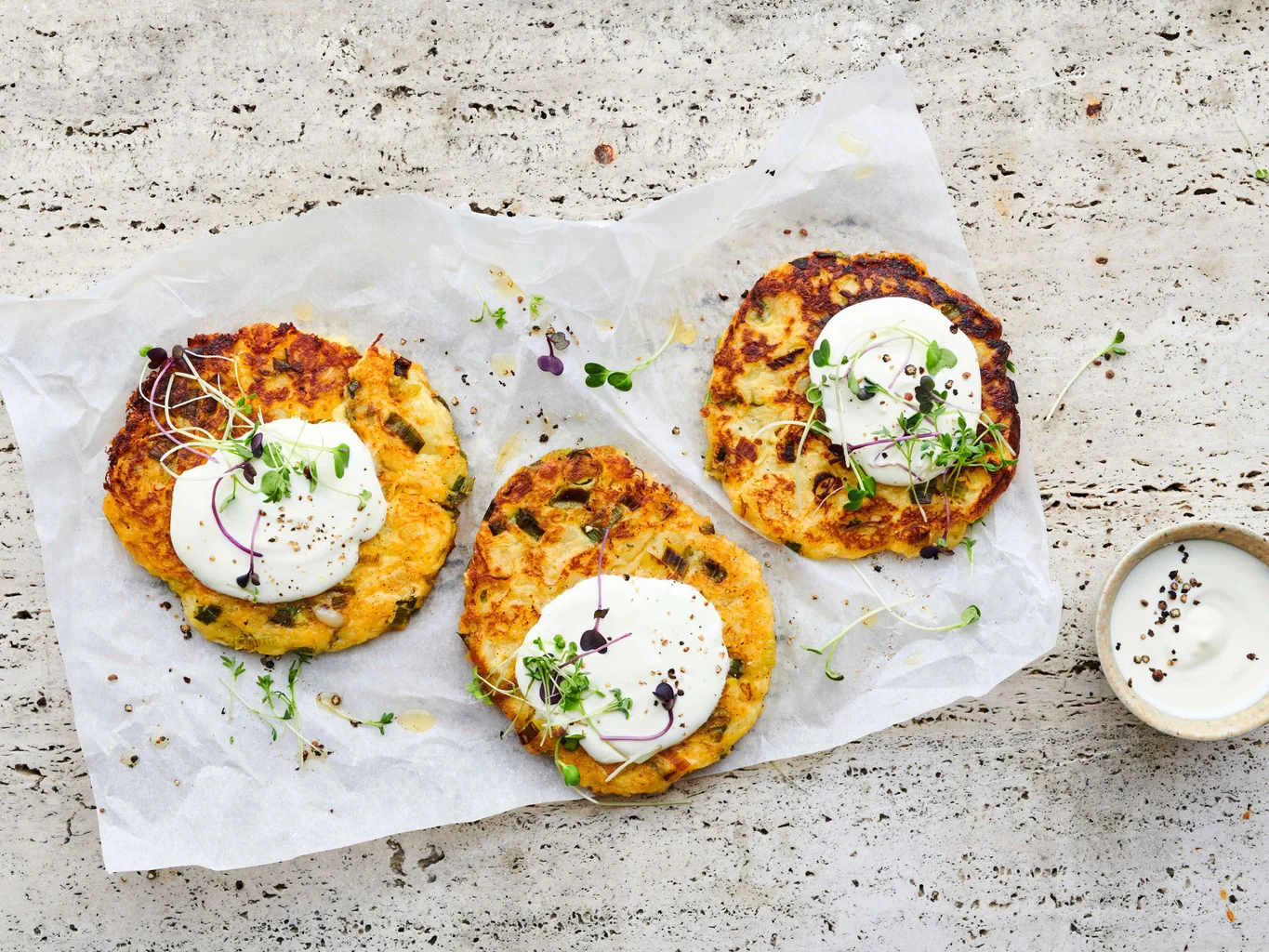 Petites galettes de pomme de terre à la choucroute