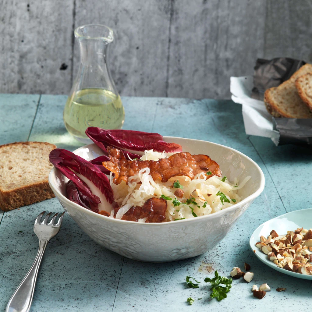 Salade de choucroute avec lard
