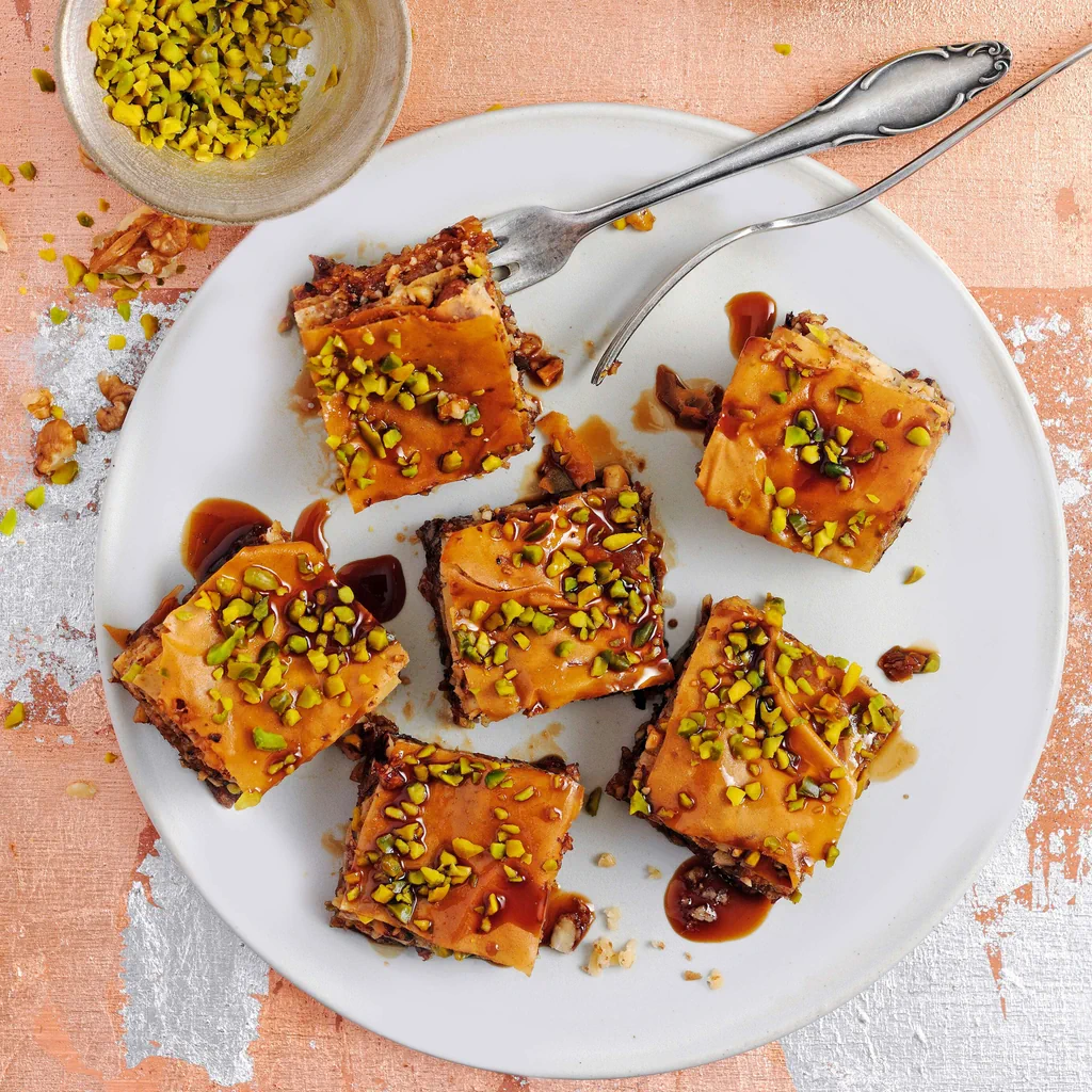 Kaffee-Baklava mit Baumnüssen