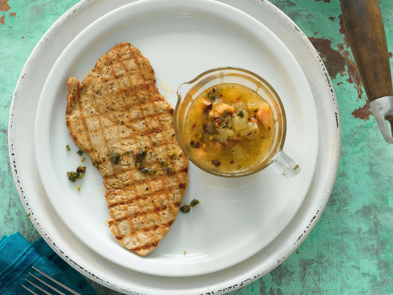 Paillard de veau avec sauce à la papaye et au citron