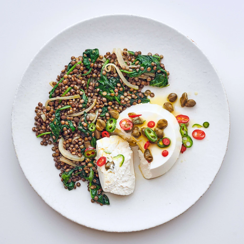 Lentilles avec ricotta