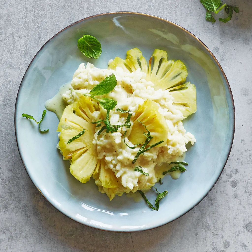 Vanillereis mit Ananas