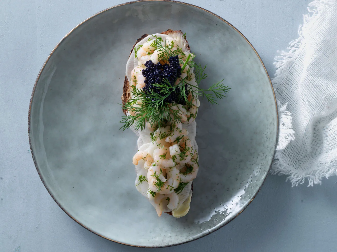 Tartines aux crevettes 
