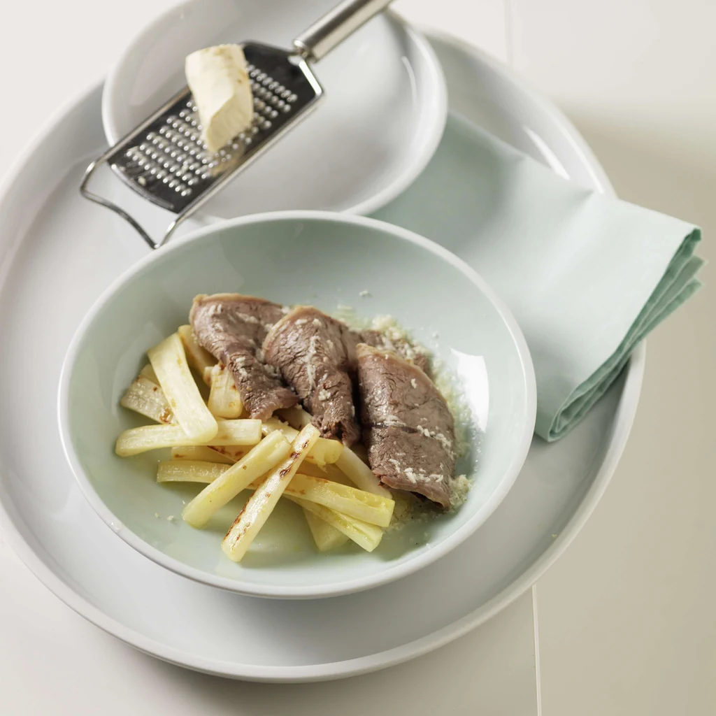 Salsifis avec bouilli de boeuf