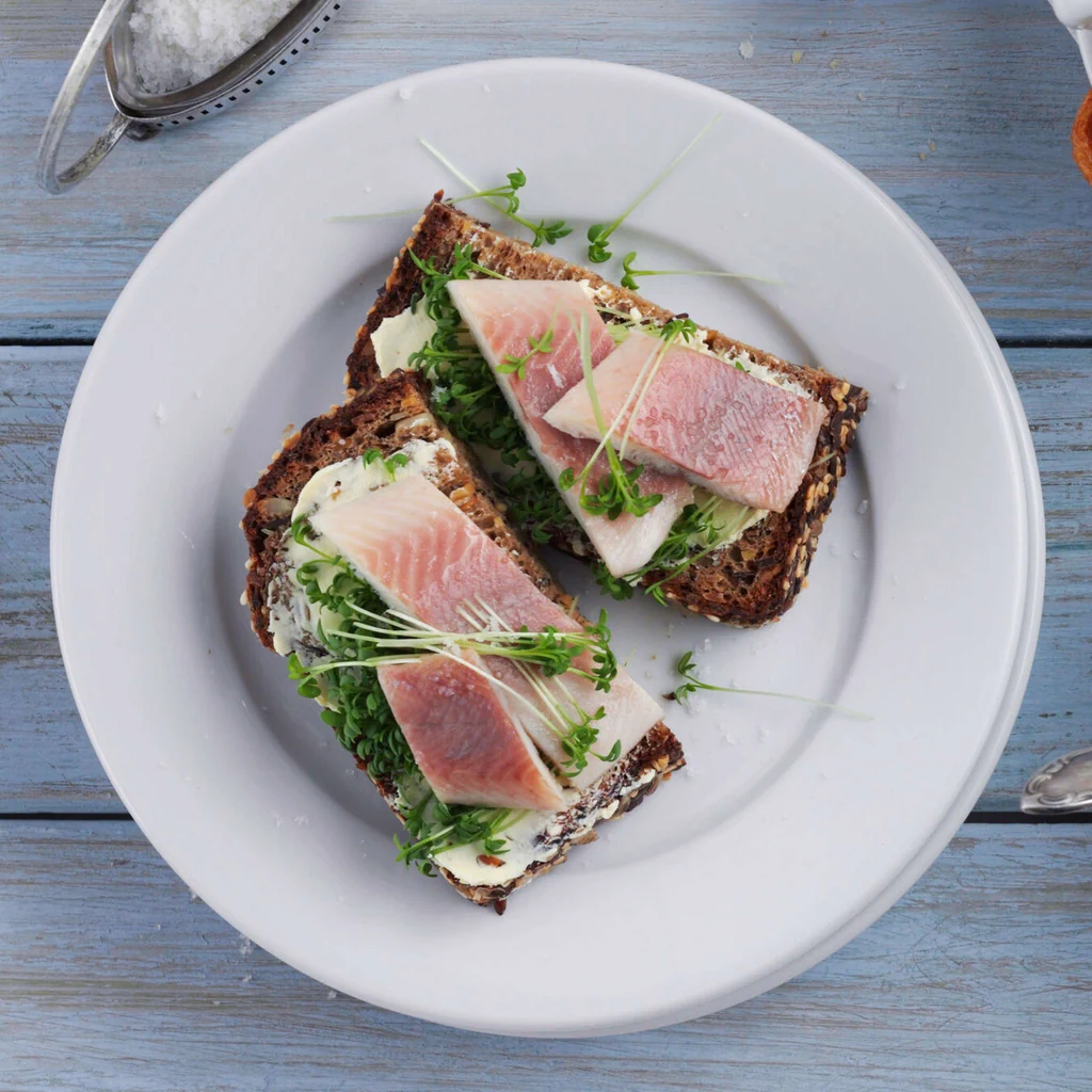 Tartine de truite fumée au cresson