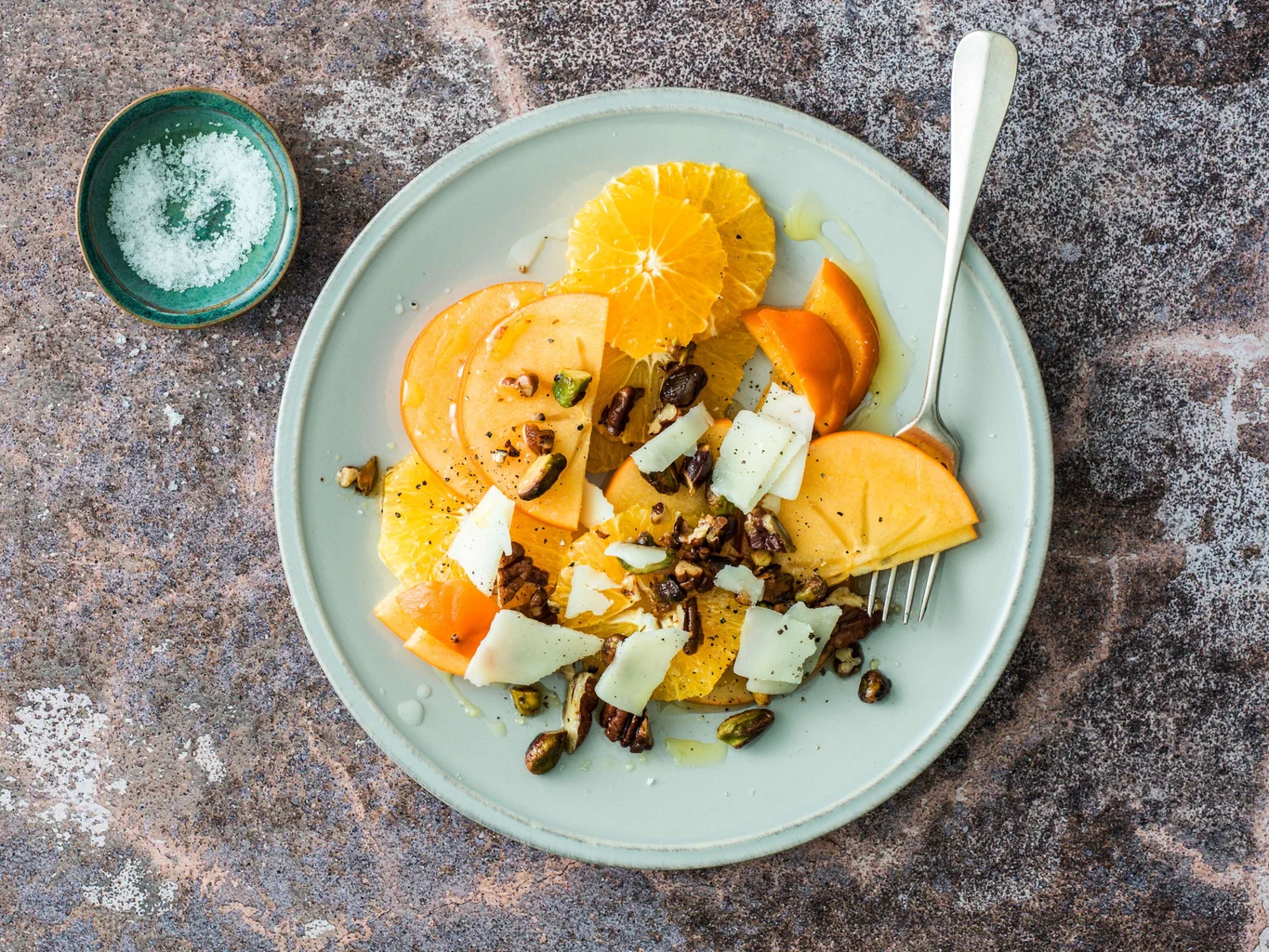 Insalata piccante di arance e cachi Persimon