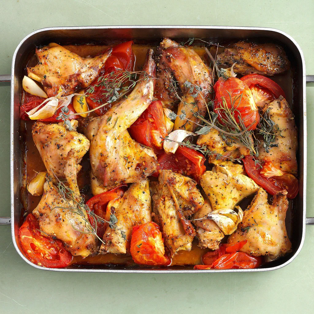 Kaninchenragout mit parfümierten Tomaten