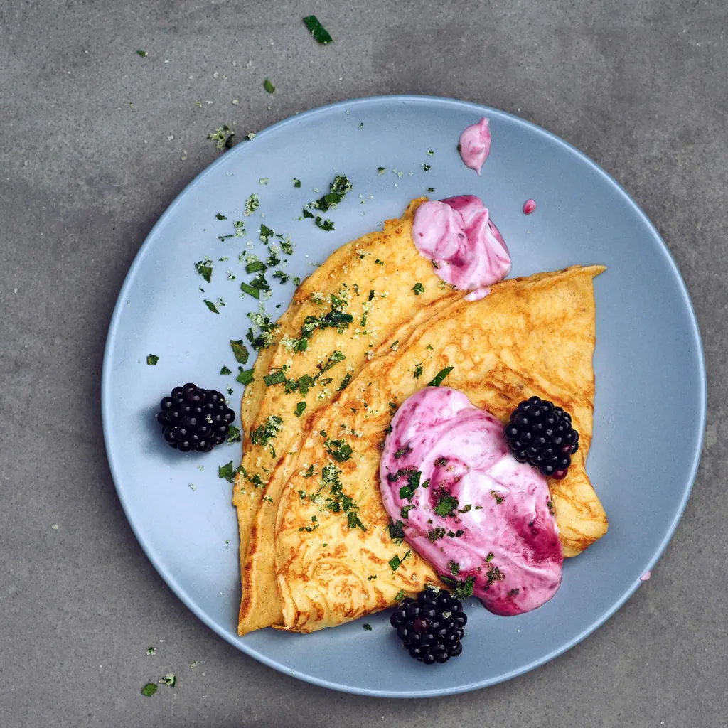 Crêpe integrale con crema di more