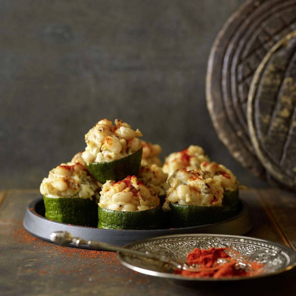 Zucchine farcite ai fagioli