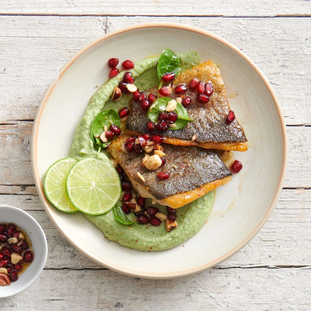 Filet de truite sur purée de haricots