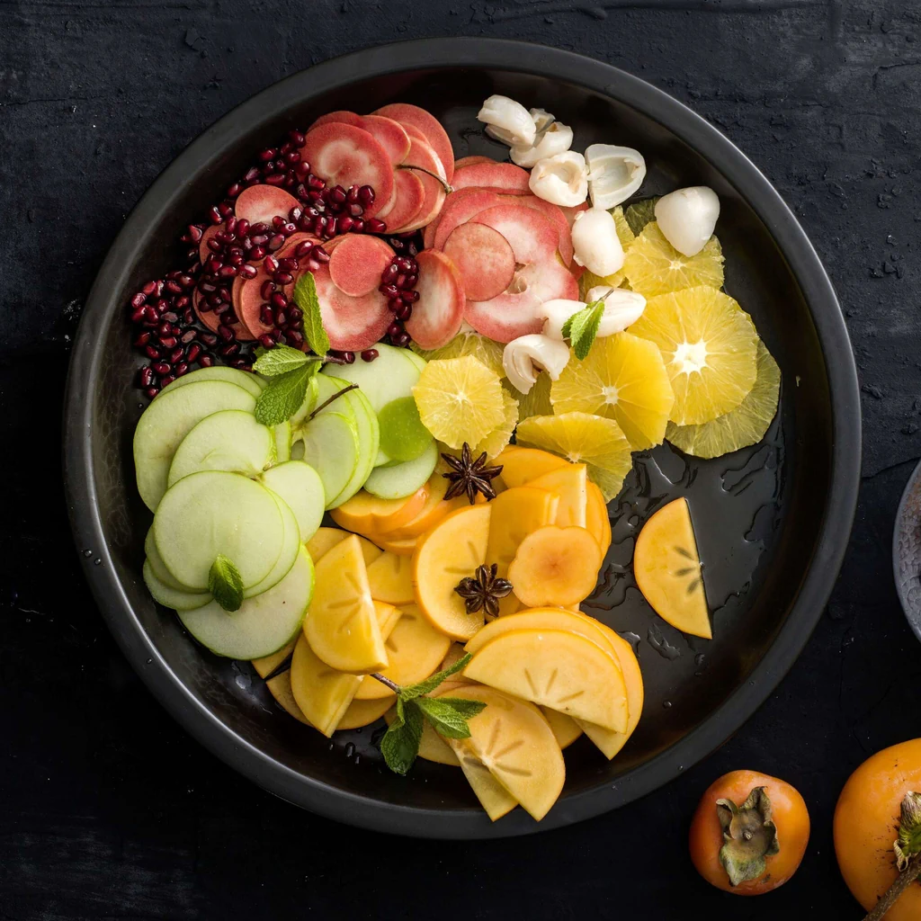 Salade de fruits d'hiver avec kaki