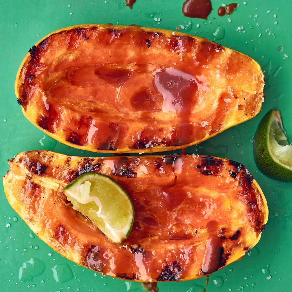 Papaye grillée au caramel et à la fleur de sel