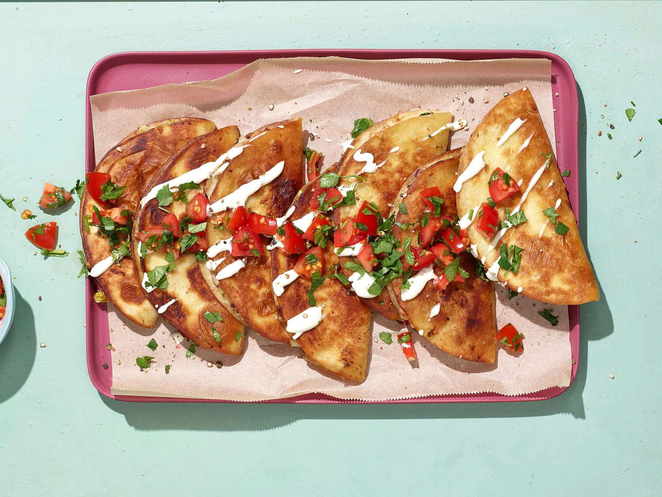 Tortillas poêlées farcies au poulet