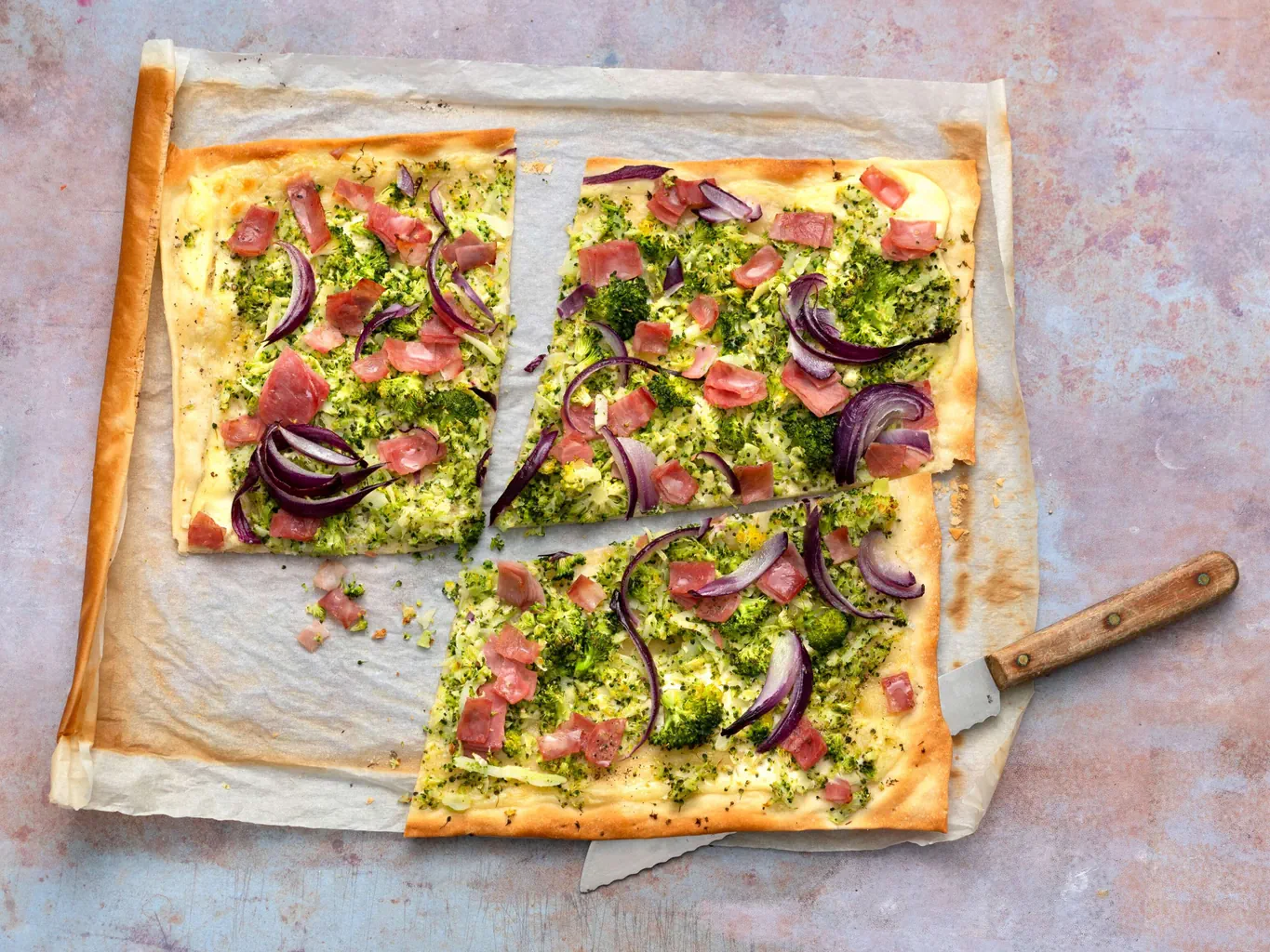 Tarte flambée au brocoli