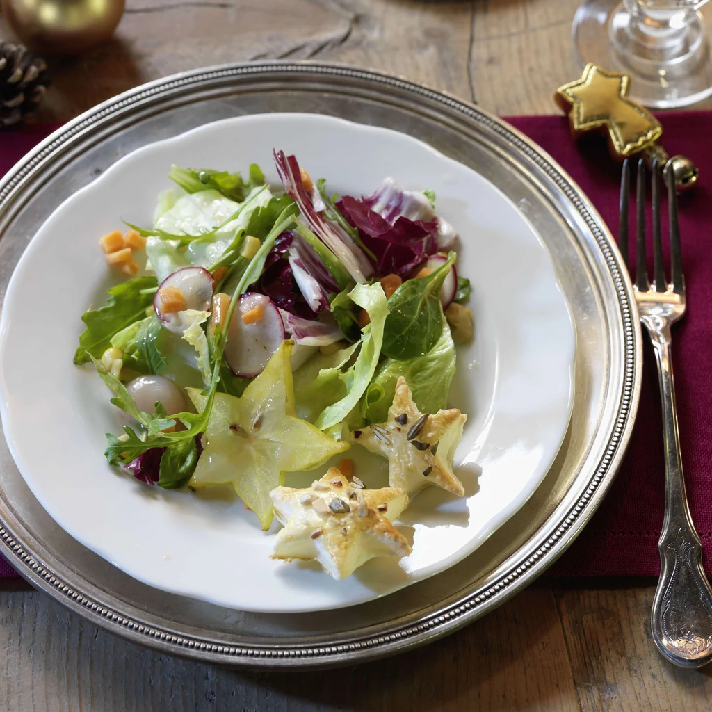 Salade de fête aux litchis et sauce à l’orange